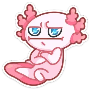 😡 02c611cc アホロートル, 可愛い, ピンク, 漫画, 動物, 皮肉 telegram sticker