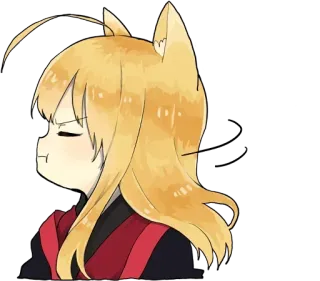 😑 2cf4bc3a 动漫, 狐娘, Q版, 卡哇伊, 可爱, 反应, 情绪 telegram sticker