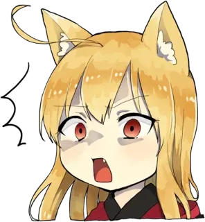 😱 e7e13f45 动漫, 狐娘, 可爱, 卡通, 动物耳朵, 漫画 telegram sticker