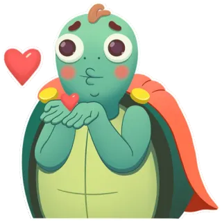 ❤️ 220bbbc6 カメ, 動物, 漫画, ハート, 愛, 可愛い, 投げキッス telegram sticker