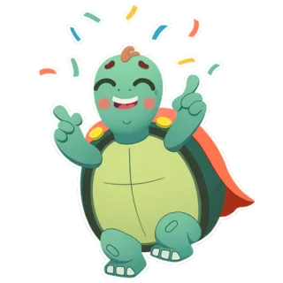 😄 a5152088 カメ, 漫画, かわいい, 動物, お祝い, キャラクター telegram sticker