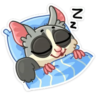 😴 504187be Zzz спящий, милый, животное, сон, подушка, мультфильм, дрема telegram sticker