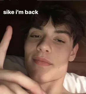 🎲 05f8984a sike i'm back meme, sike, back, funny, teen, man whatsapp sticker