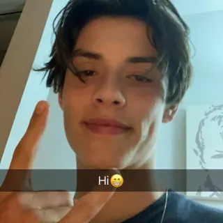 🎲 25eda05d Hi hi, greeting, person, teen, dimples, peace sign whatsapp sticker