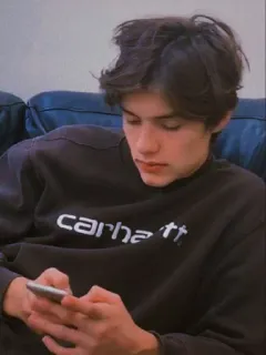 🎲 860680a9 carhartt, man, teen, casual, sweater, portrait whatsapp sticker