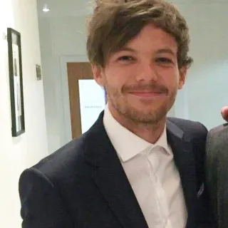 😊 7b9d9b03 Louis Tomlinson ca sĩ, người nổi tiếng, chân dung, đàn ông, áo vest, nhạc sĩ, One Direction whatsapp sticker