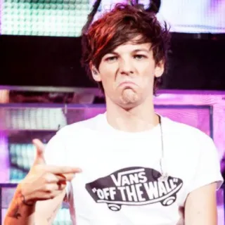 😒 8fbb9110 Louis Tomlinson VANS "OFF THE WALL" người, áo thun, chân dung, đàn ông, thường ngày, quần áo whatsapp sticker