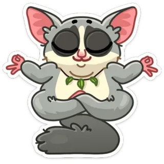 🧘‍♂️ ad2420e5 planeur de sucre, animal, méditation, yoga, mignon, dessin animé, autocollant whatsapp sticker