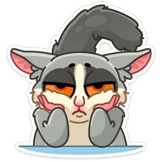 😕 b3770056 chat, mignon, endormi, dessin animé, autocollant whatsapp sticker
