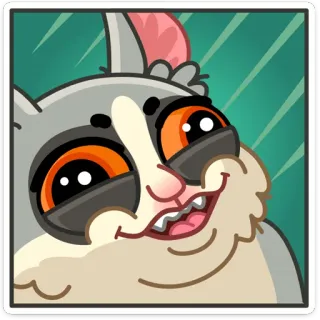 🤩 d8c23c62 animal, lapin, lapinou, dessin animé, drôle, mignon, autocollant whatsapp sticker