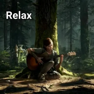😊 8c1e7731 Ellie The Last of Us Part II Relax гитара, релакс, лес, видеоигра, TLOU2 telegram sticker