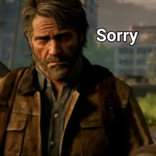 🙏 91ea8020 Joel Miller The Last of Us Sorry извинения, грустный, the last of us, tlou, джоэл telegram sticker