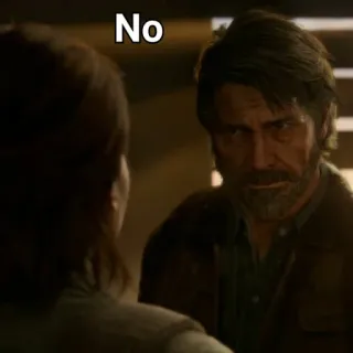 🙅‍♂ dda09dc1 Joel Miller The Last of Us No джоэл, tlou, last of us, нет, серьезно telegram sticker