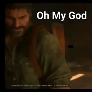 😨 ddea5aa8 Joel The Last of Us Oh My God омг, в шоке, ps, видеоигра, tlou telegram sticker
