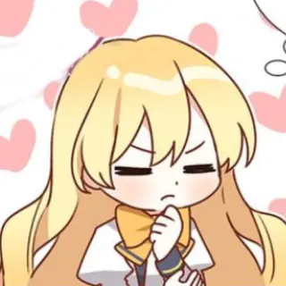 🥡 2192c0a6 fille anime, cheveux blonds, mignon, style anime, dessin animé telegram sticker