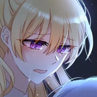 🥡 2f08cbe0 animé, fille, pleurs, triste, larmes, yeux violets telegram sticker