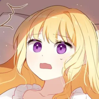 🥡 8a9a07ea Dessin animé, Animé, Fille, Choquée, Cheveux blonds, Yeux violets, Manga telegram sticker