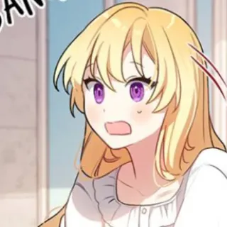 🥡 bc789946 Anime, Dessin animé, Femme, Fille, Blonde, Surprise, Femme telegram sticker