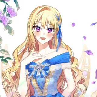 🥡 e7b1250d Anime, Fille, Blonde, Illustration, Dessin animé, Femme, Portrait telegram sticker