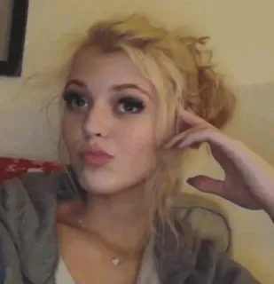 💫 9550ddad vrouw, blond, portret, meisje, persoon, selfie whatsapp sticker