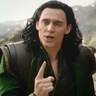 😠 73d7d5ba Loki Loki, Marvel, méchant, pointant, personnage, Tom Hiddleston telegram sticker