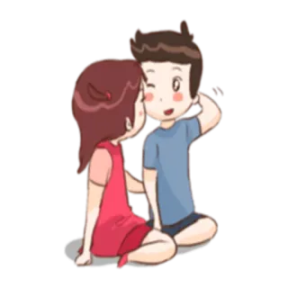 💑 581f5f7d пара, поцелуй, любовь, милый, мультфильм, романтический telegram sticker