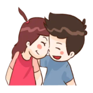 💑 81cc5d3b любовь, пара, мультфильм, привязанность, отношения, милый telegram sticker