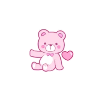 💗 03887019 boneka beruang, imut, merah muda, hati, kawaii, kartun whatsapp sticker