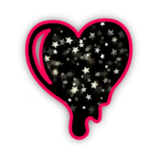 🖤 14a500d7 hati, bintang, cinta, neon, bercahaya, stiker, menetes whatsapp sticker
