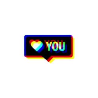 🖤 363cad3b YOU cinta, hati, kamu, pesan, gelembung ucapan, suka whatsapp sticker