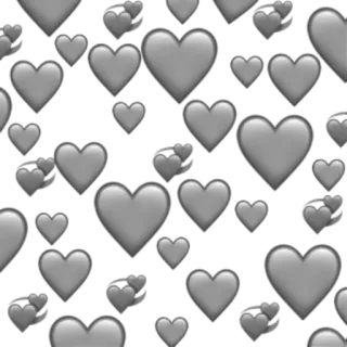 🤍 37f314f5 hati, cinta, romantis, pola, abu-abu, latar belakang whatsapp sticker