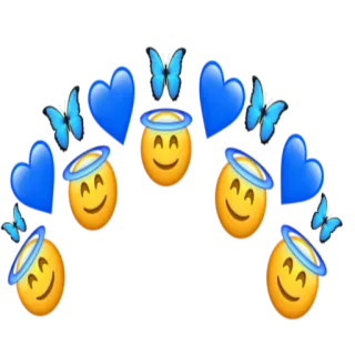 💙 56649528 Emoji, Hati, Kupu-kupu, Malaikat, Halo whatsapp sticker