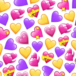 💜 6c3e98e9 hati, cinta, emoji, hati-hati, imut, pola whatsapp sticker