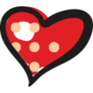 ❤️ f1f1150a hati, cinta, merah, polkadot, imut, stiker whatsapp sticker