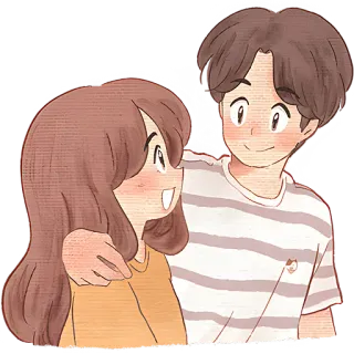 🤗 4c4ef023 para, miłość, romantyzm, kreskówka, związek, uczucie telegram sticker