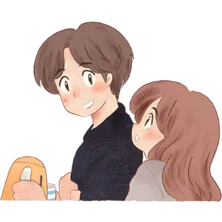 ☺️ b38e7df2 para, kreskówka, uroczy, miłość, szczęśliwy, romantyczny, związek telegram sticker