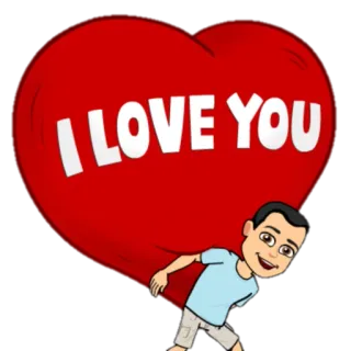 ❤ 2f45ba3b I LOVE YOU любовь, сердце, мультфильм, bitmoji, день святого валентина telegram sticker