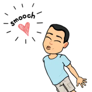 😘 510e932c smooch Мультфильм, Любовь, Поцелуй, Сердце, Чмок, Привет, Эмодзи telegram sticker