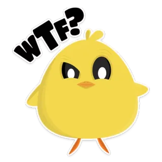 😕 1a004c6d WTF? bird, angry, yellow, question, expression, wtf telegram sticker