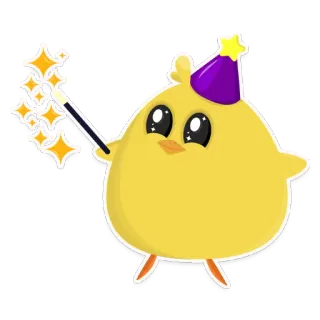 👻 25baf9a3 chick, magic, party, cartoon, animal, cute, celebration, stars telegram sticker