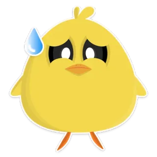 😥 ef8764ae chick, bird, sad, tear, cartoon, yellow telegram sticker