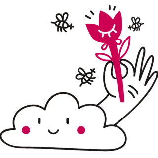 ☁️ 2f6a128f nube, ojos, mano, garabato, dibujos animados, kawaii telegram sticker