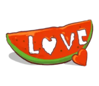 🍉 25235a81 LOVE semangka, cinta, hati, buah, stiker telegram sticker