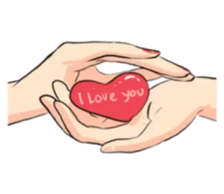 💑 9c936442 I Love you cinta, hati, tangan, kasih sayang, romansa telegram sticker
