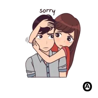 😖 6df39502 sorry Entschuldigung, Sorry, Beziehung, Cartoon, Umarmung telegram sticker