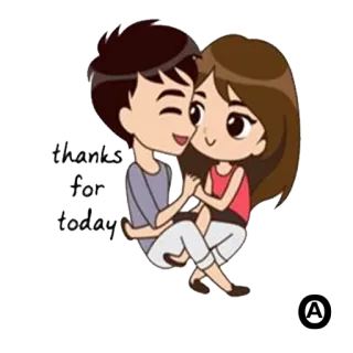 🙏 c90d5bec thanks for today Cartoon, Paar, Liebe, Danke telegram sticker