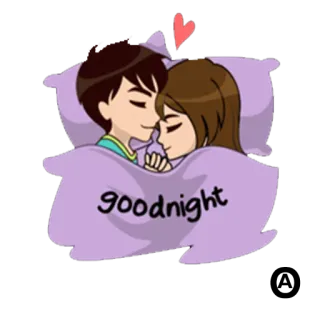 😴 d69a971a goodnight gute nacht, paar, liebe, cartoon telegram sticker