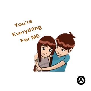 😆 fb81b87b You're Everything For ME liebe, paar, romantik, comic telegram sticker