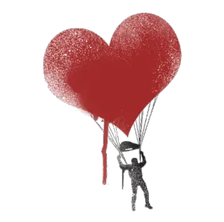 ❣ 01cc65df heart, love, parachute, keys, red, romantic, valentines telegram sticker