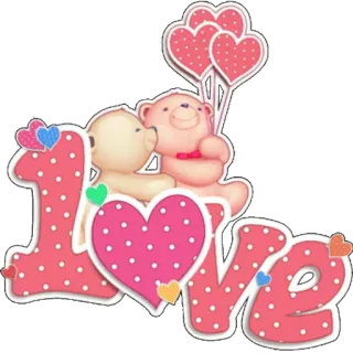🎈 7ad7d99a love love, teddy bear, heart, friendship, affection, balloons telegram sticker